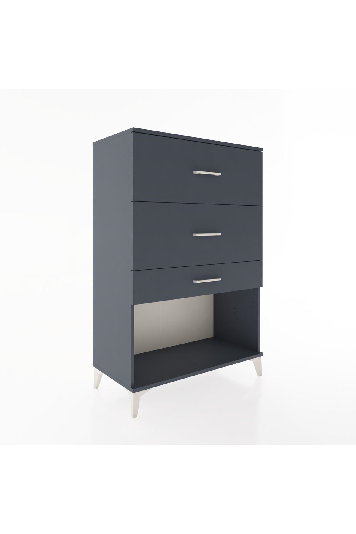 Hyperion Dolap 3 Çekmeceli 88x44x134 Antrasit-Antrasit