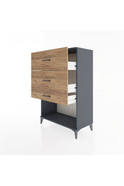 Hyperion Dolap 3 Çekmeceli 88x44x134 Antrasit-Çam