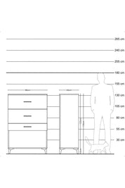Hyperion Dolap 3 Çekmeceli 88x44x134 Çam-Aytaşı