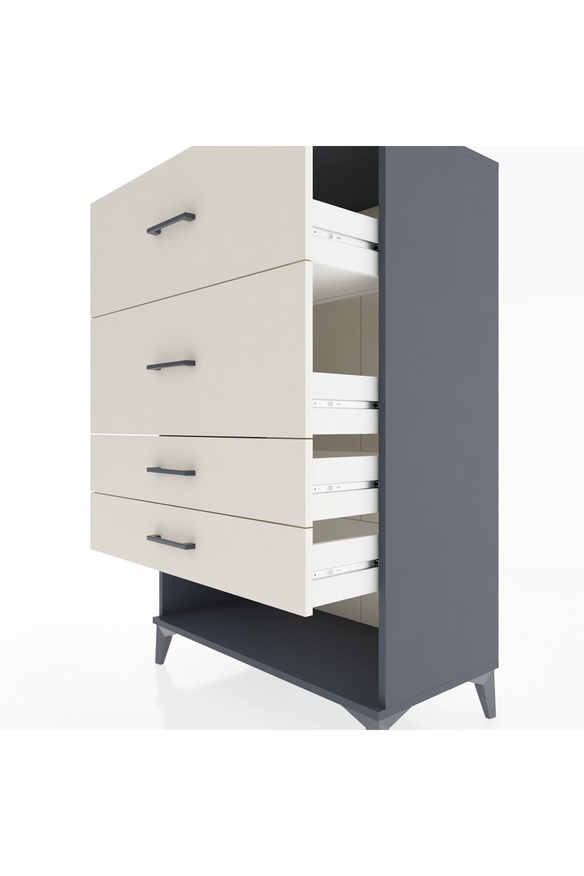 Hyperion Dolap 4 Çekmeceli 88x44x134 Antrasit-Aytaşı
