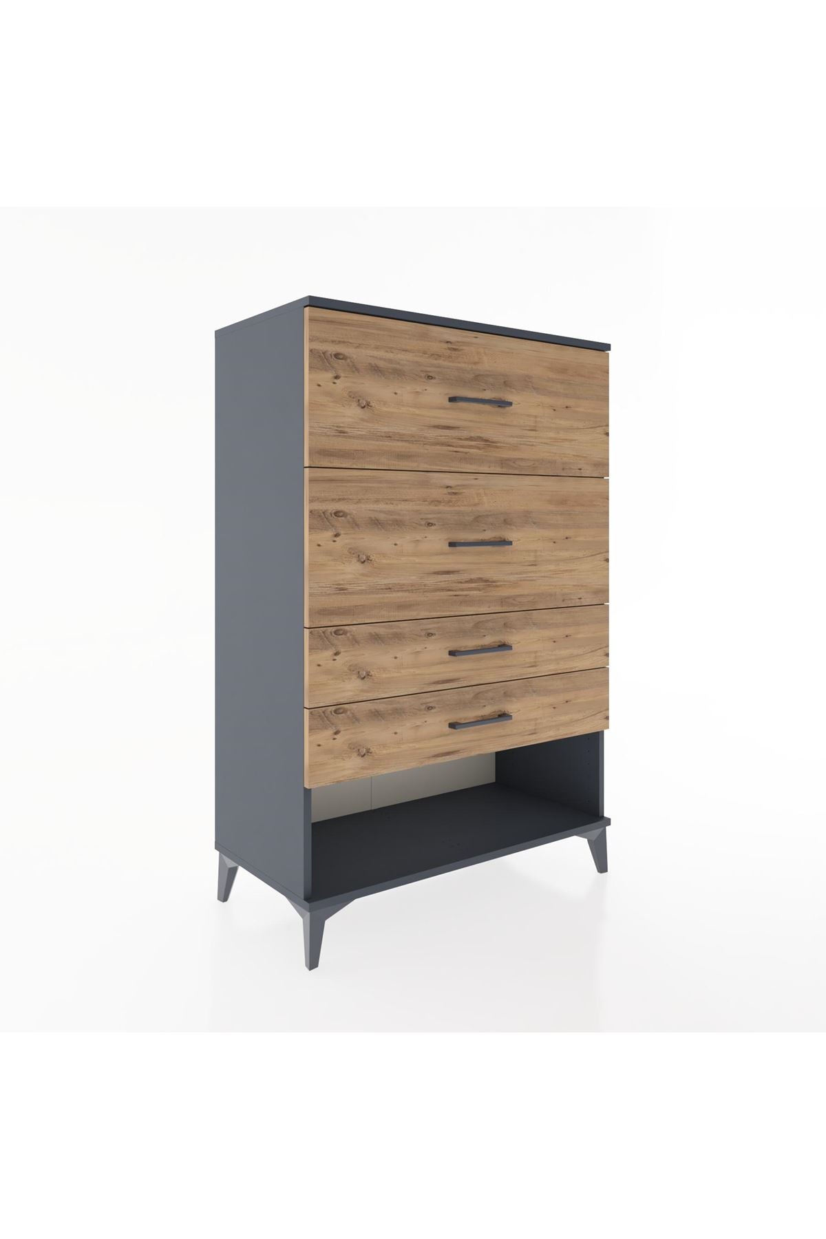 Hyperion Dolap 4 Çekmeceli 88x44x134 Antrasit-Çam