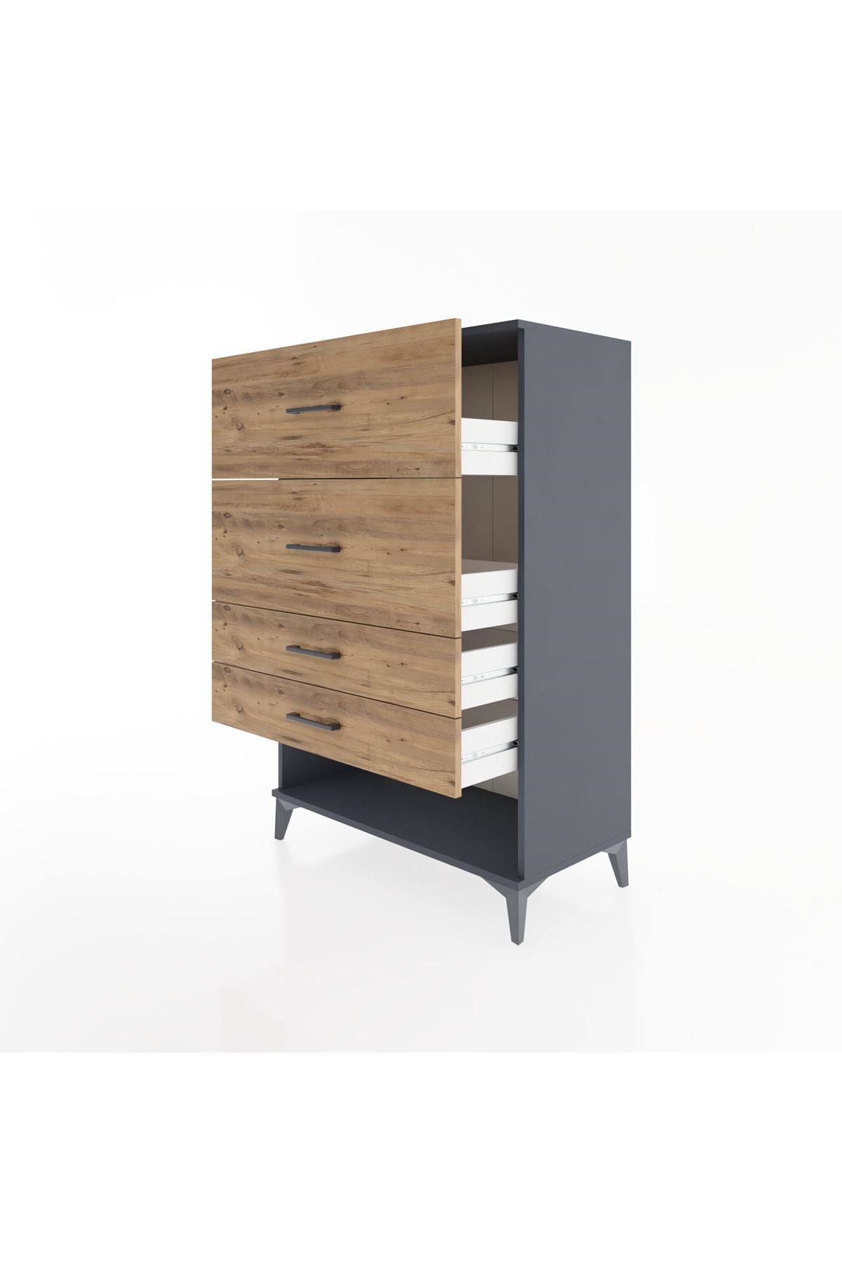 Hyperion Dolap 4 Çekmeceli 88x44x134 Antrasit-Çam