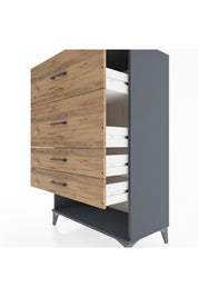 Hyperion Dolap 4 Çekmeceli 88x44x134 Antrasit-Çam