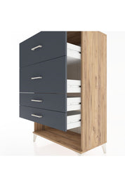 Hyperion Dolap 4 Çekmeceli 88x44x134 Çam-Antrasit