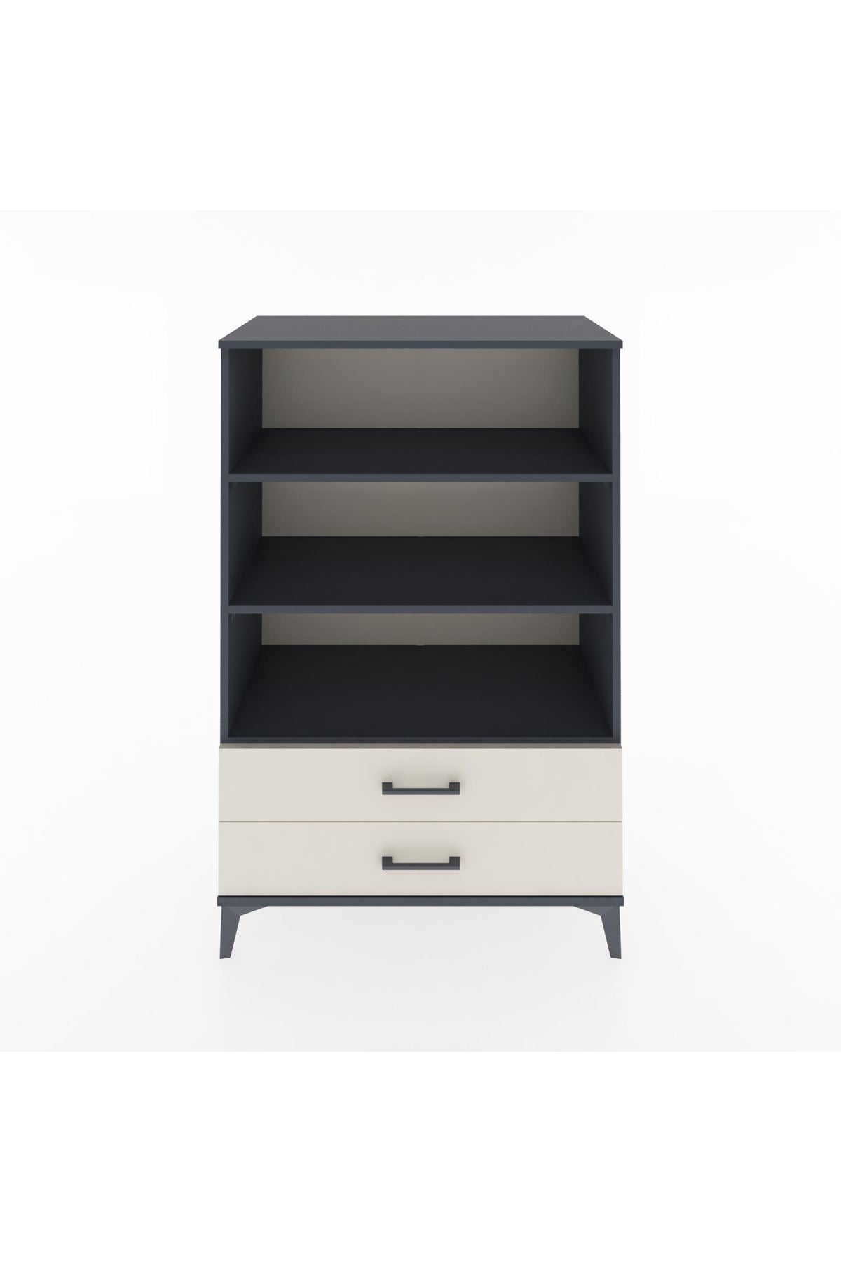 Hyperion Dolap 3 Raflı 2 Çekmeceli 88x44x134 Antrasit-Aytaşı