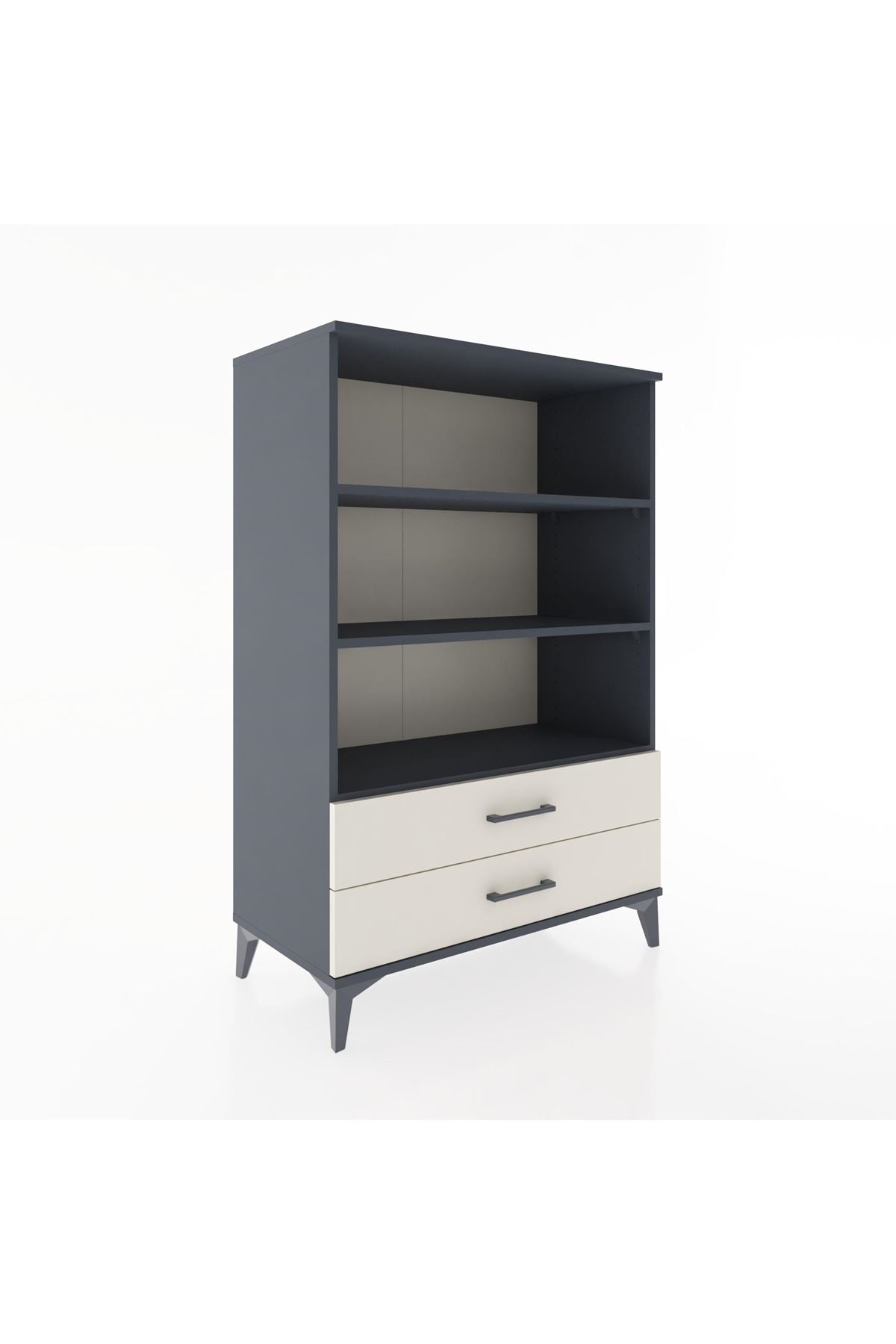 Hyperion Dolap 3 Raflı 2 Çekmeceli 88x44x134 Antrasit-Aytaşı