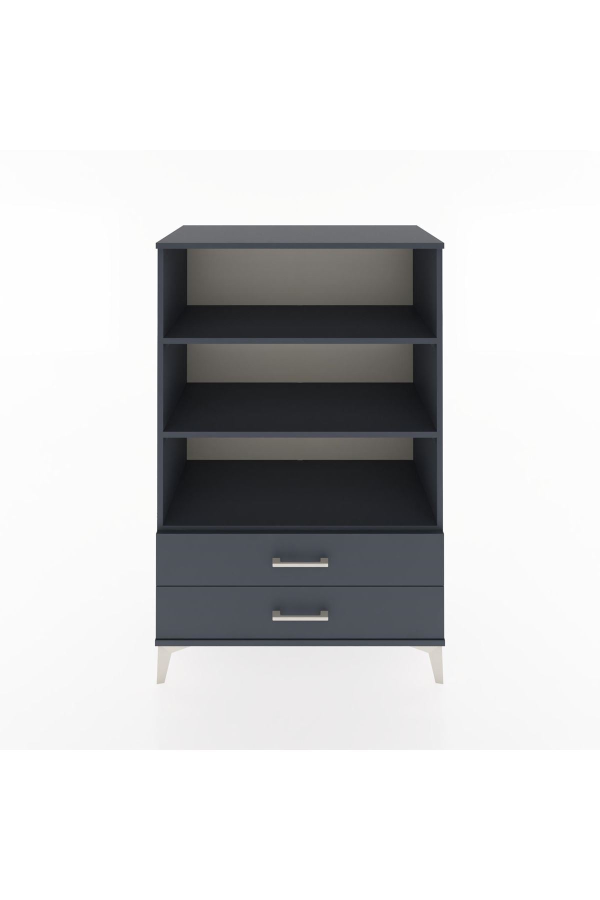 Hyperion Dolap 3 Raflı 2 Çekmeceli 88x44x134 Antrasit-Antrasit