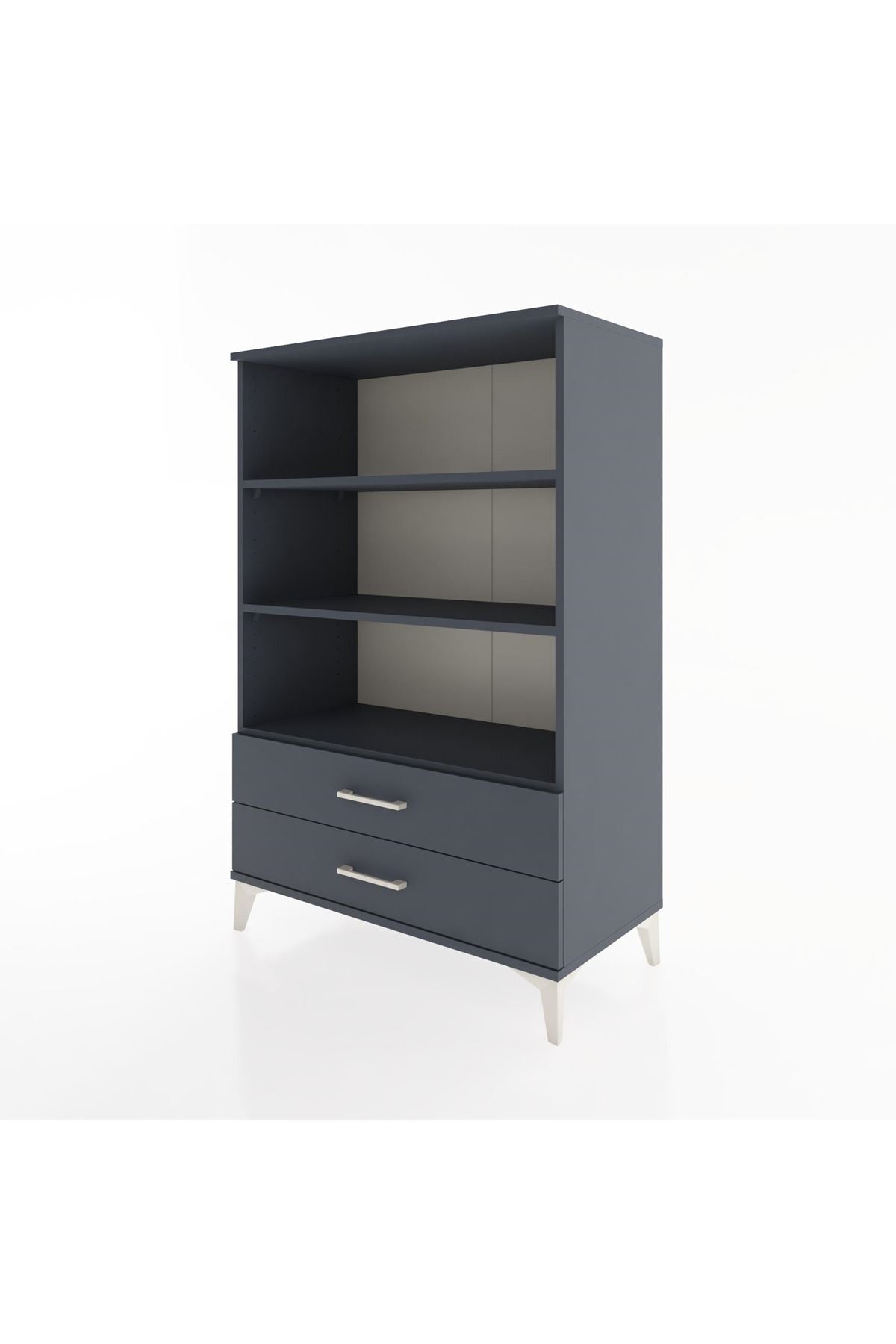 Hyperion Dolap 3 Raflı 2 Çekmeceli 88x44x134 Antrasit-Antrasit