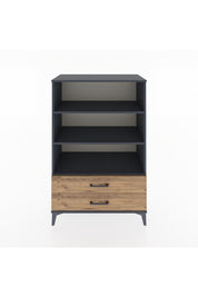 Hyperion Dolap 3 Raflı 2 Çekmeceli 88x44x134 Antrasit-Çam