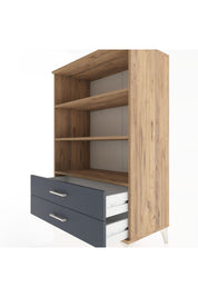 Hyperion Dolap 3 Raflı 2 Çekmeceli 88x44x134 Çam-Antrasit