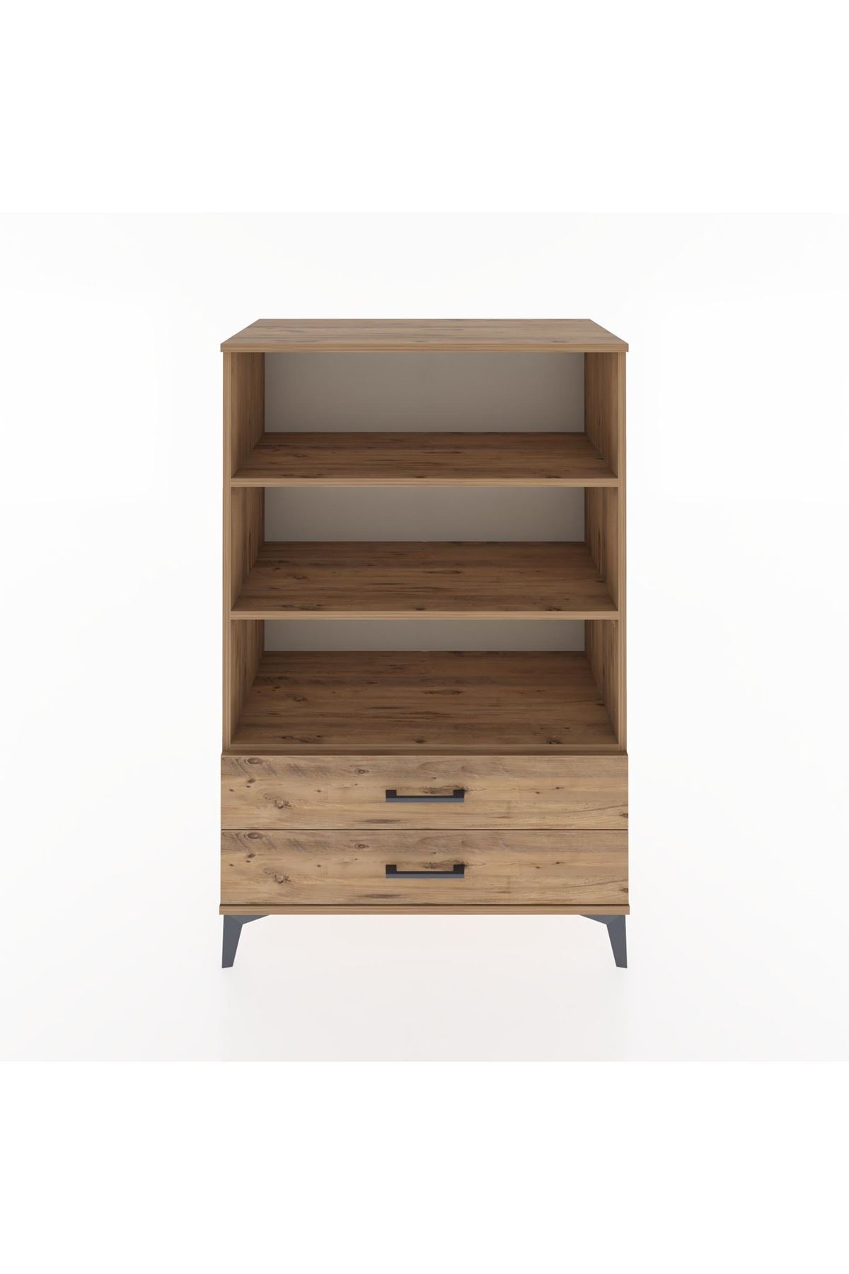 Hyperion Dolap 3 Raflı 2 Çekmeceli 88x44x134 Çam-Çam