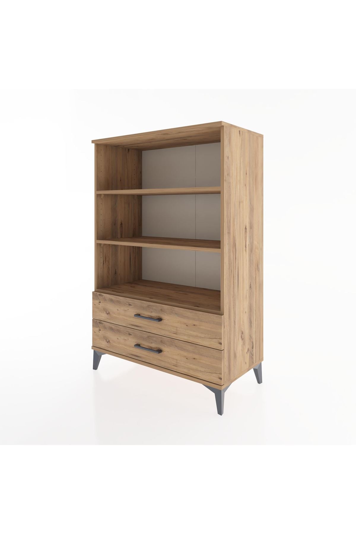 Hyperion Dolap 3 Raflı 2 Çekmeceli 88x44x134 Çam-Çam