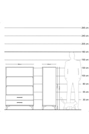 Hyperion Dolap 3 Raflı 2 Çekmeceli 88x44x134 Çam-Çam