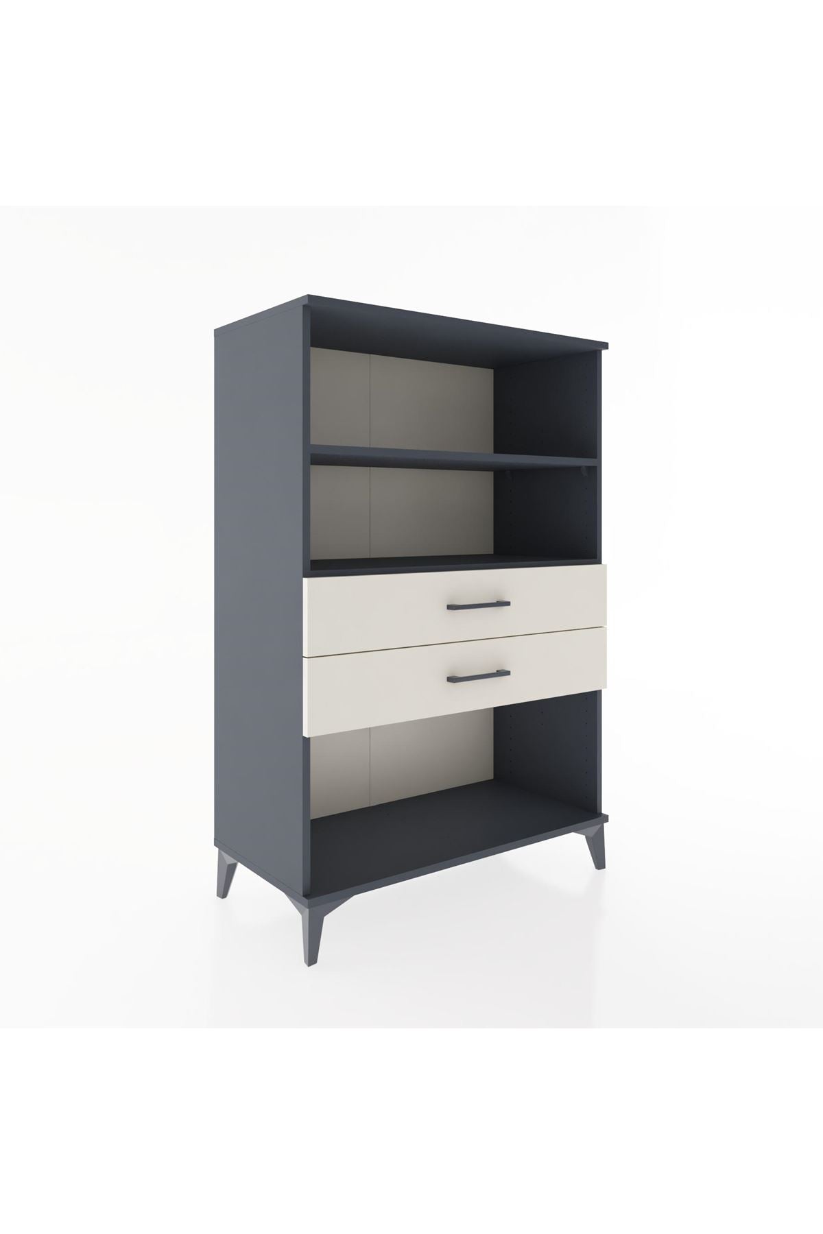 Hyperion Dolap 2 Raflı 2 Çekmeceli 88x44x134 Antrasit-Aytaşı