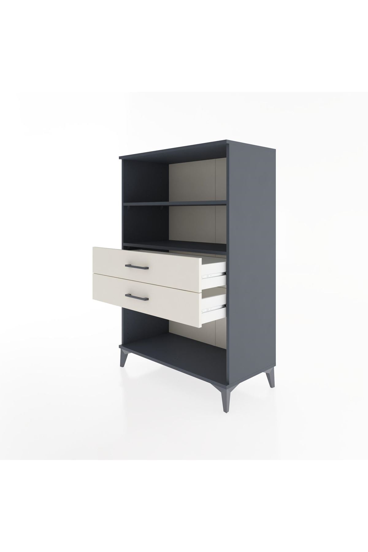 Hyperion Dolap 2 Raflı 2 Çekmeceli 88x44x134 Antrasit-Aytaşı