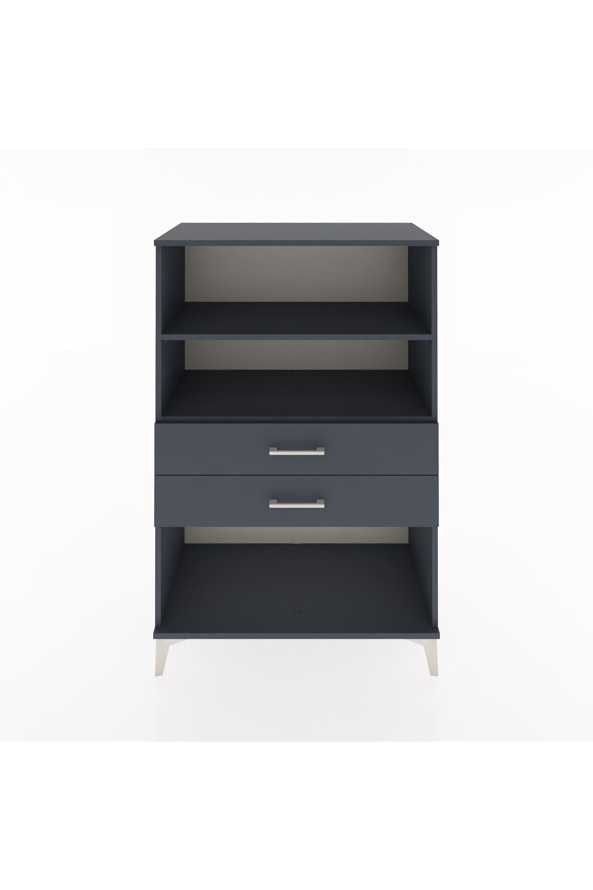 Hyperion Dolap 2 Raflı 2 Çekmeceli 88x44x134 Antrasit-Antrasit