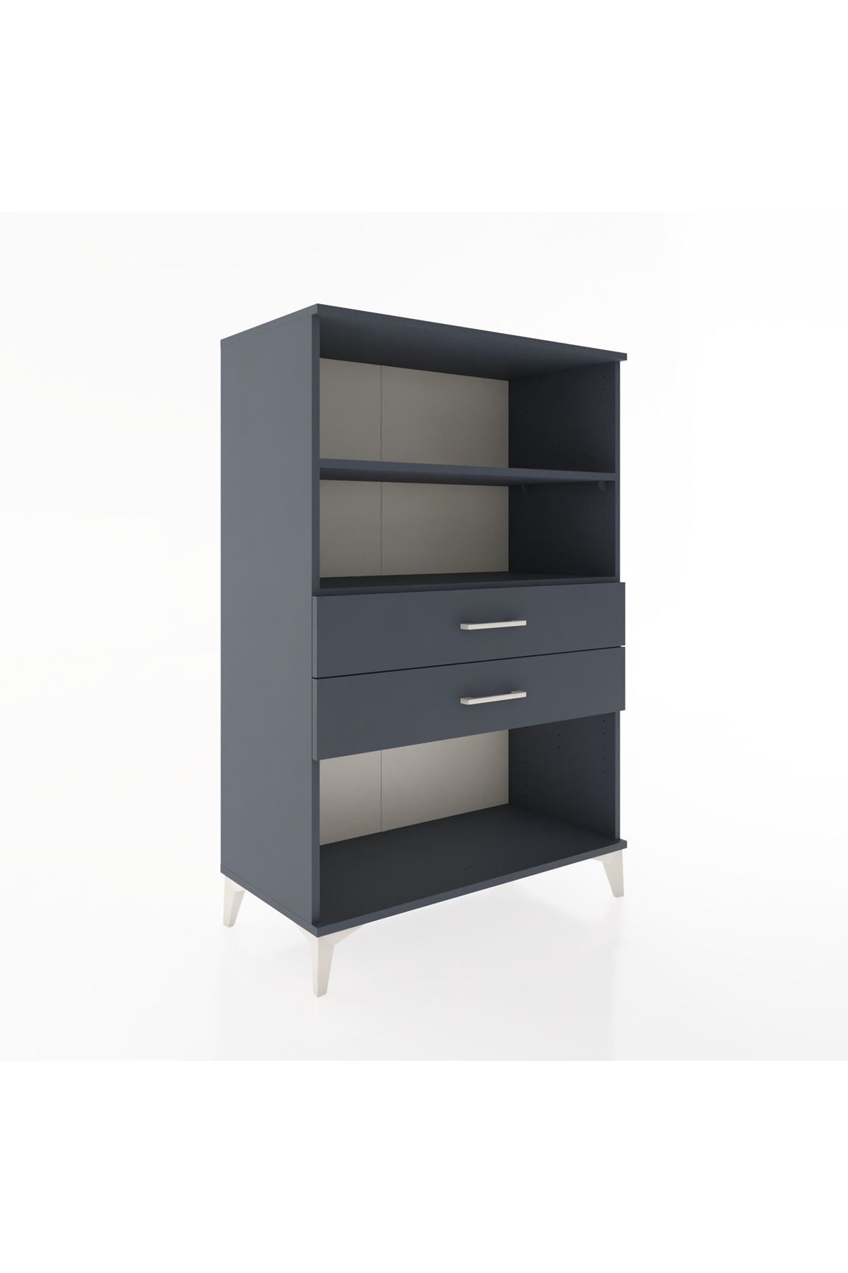 Hyperion Dolap 2 Raflı 2 Çekmeceli 88x44x134 Antrasit-Antrasit