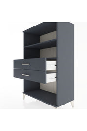 Hyperion Dolap 2 Raflı 2 Çekmeceli 88x44x134 Antrasit-Antrasit