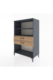 Hyperion Dolap 2 Raflı 2 Çekmeceli 88x44x134 Antrasit-Çam