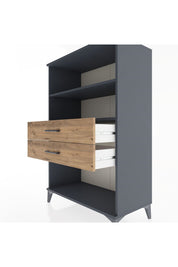 Hyperion Dolap 2 Raflı 2 Çekmeceli 88x44x134 Antrasit-Çam