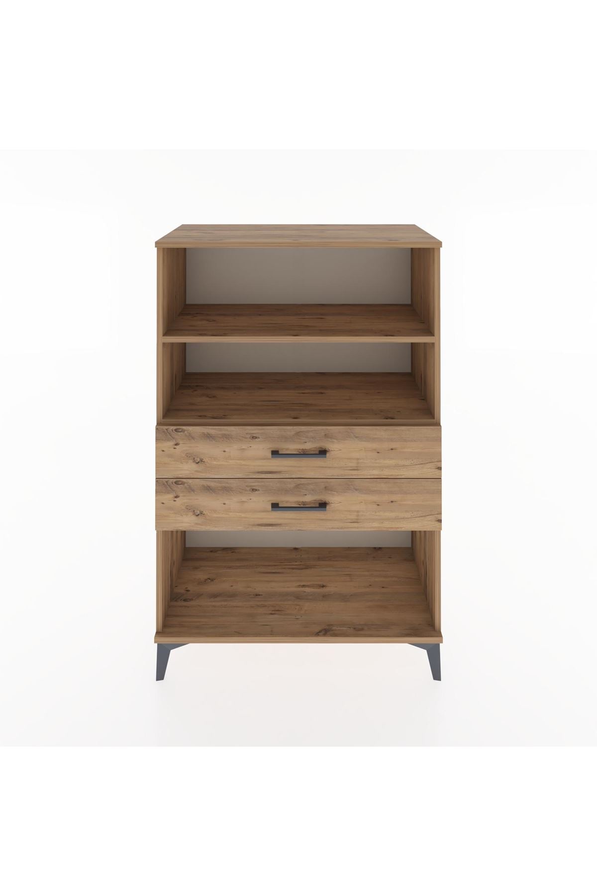 Hyperion Dolap 2 Raflı 2 Çekmeceli 88x44x134 Çam-Çam