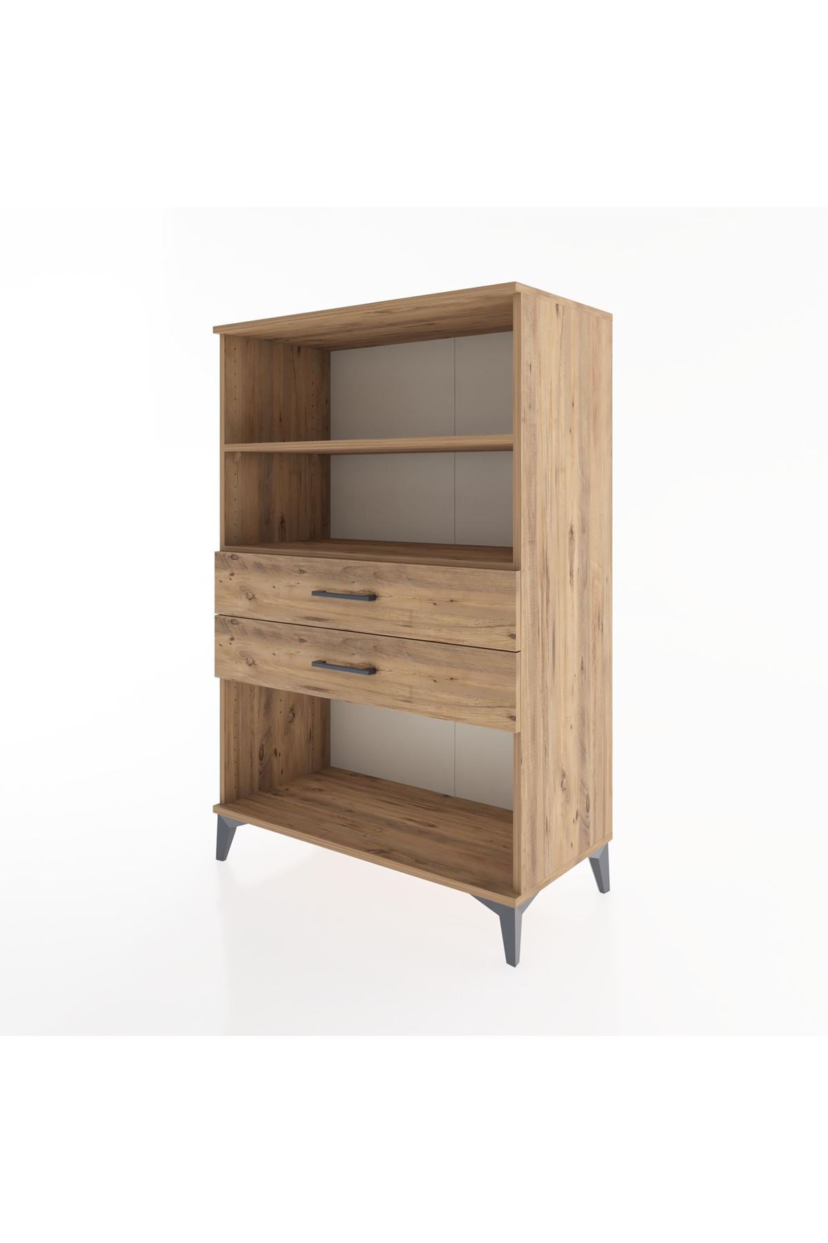 Hyperion Dolap 2 Raflı 2 Çekmeceli 88x44x134 Çam-Çam