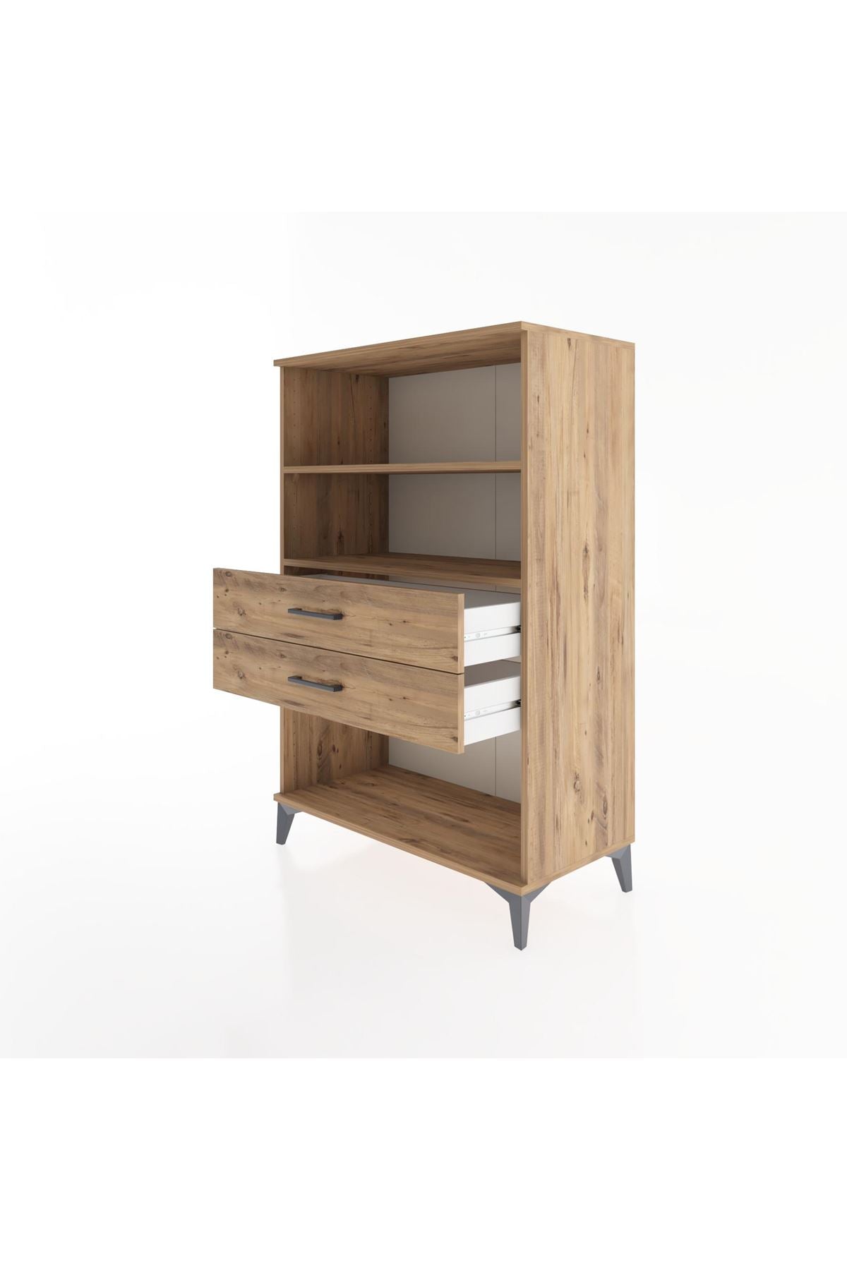 Hyperion Dolap 2 Raflı 2 Çekmeceli 88x44x134 Çam-Çam