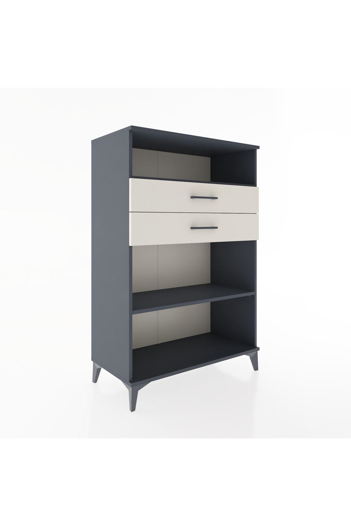 Hyperion Dolap 2 Raflı 2 Çekmeceli 88x44x134 Antrasit-Aytaşı