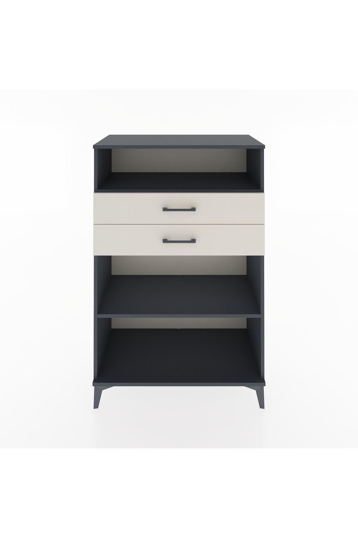 Hyperion Dolap 2 Raflı 2 Çekmeceli 88x44x134 Antrasit-Aytaşı