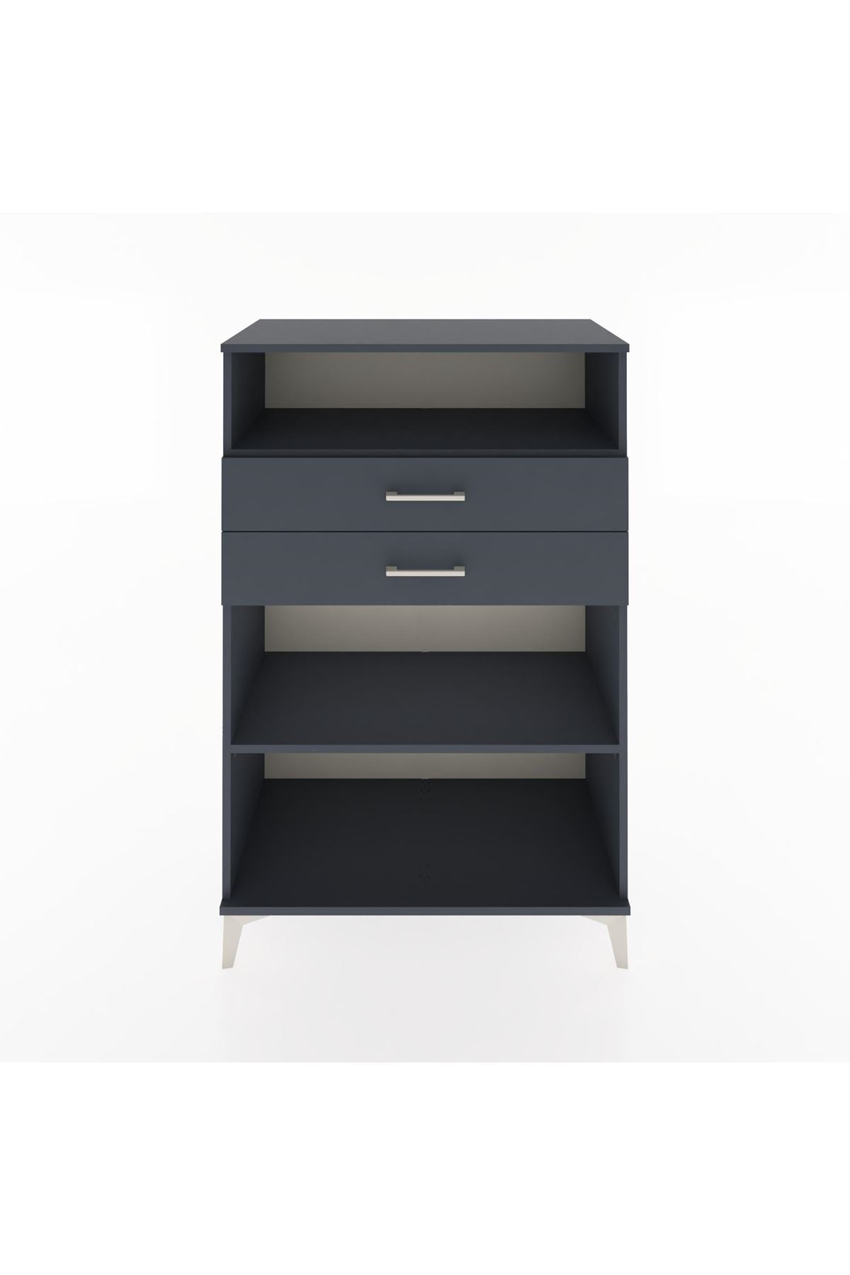 Hyperion Dolap 2 Raflı 2 Çekmeceli 88x44x134 Antrasit-Antrasit