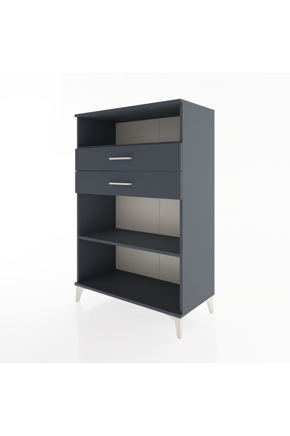 Hyperion Dolap 2 Raflı 2 Çekmeceli 88x44x134 Antrasit-Antrasit