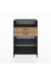 Hyperion Dolap 2 Raflı 2 Çekmeceli 88x44x134 Antrasit-Çam