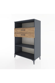 Hyperion Dolap 2 Raflı 2 Çekmeceli 88x44x134 Antrasit-Çam