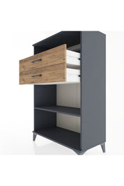 Hyperion Dolap 2 Raflı 2 Çekmeceli 88x44x134 Antrasit-Çam