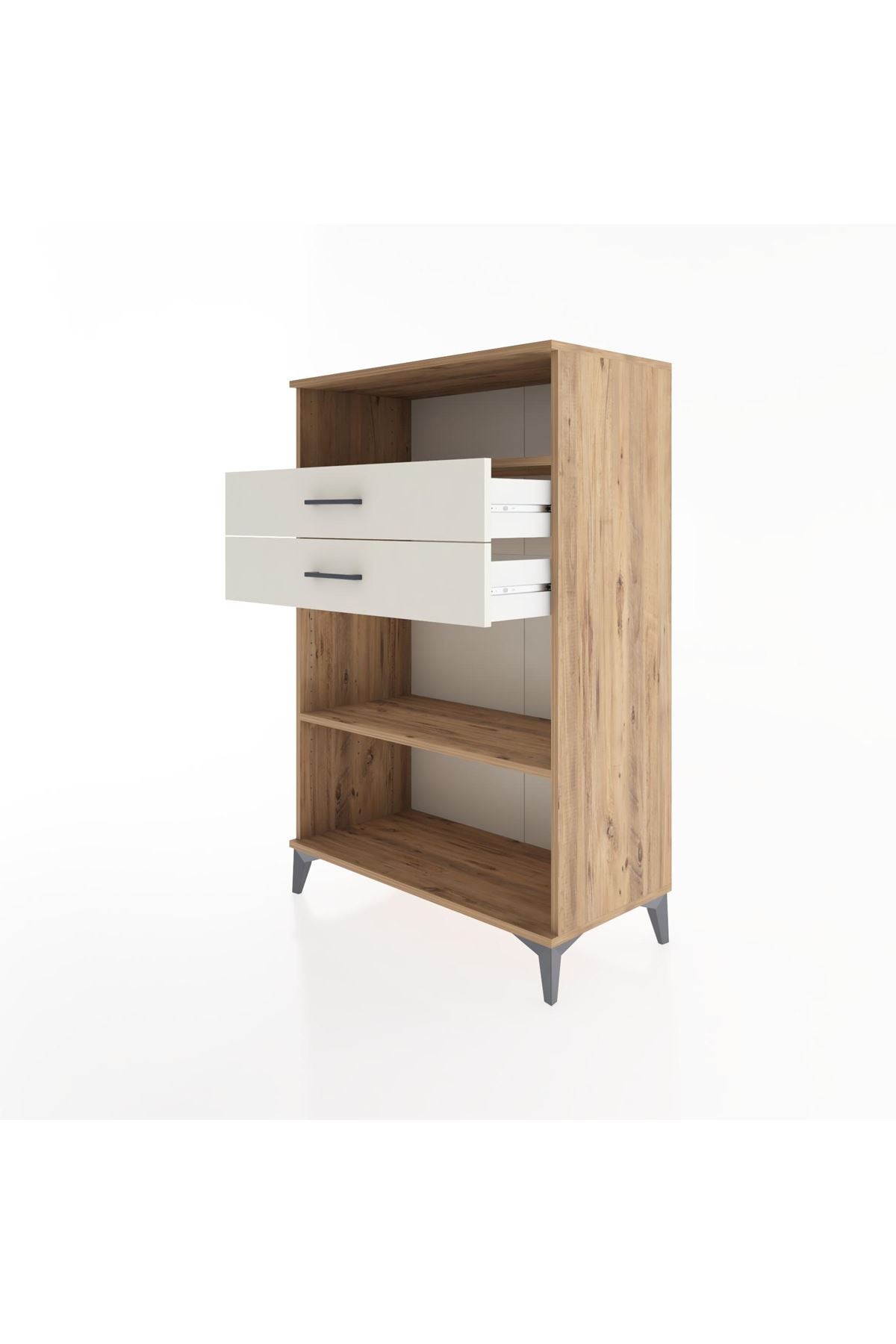Hyperion Dolap 2 Raflı 2 Çekmeceli 88x44x134 Çam-Aytaşı
