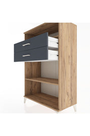Hyperion Dolap 2 Raflı 2 Çekmeceli 88x44x134 Çam-Antrasit