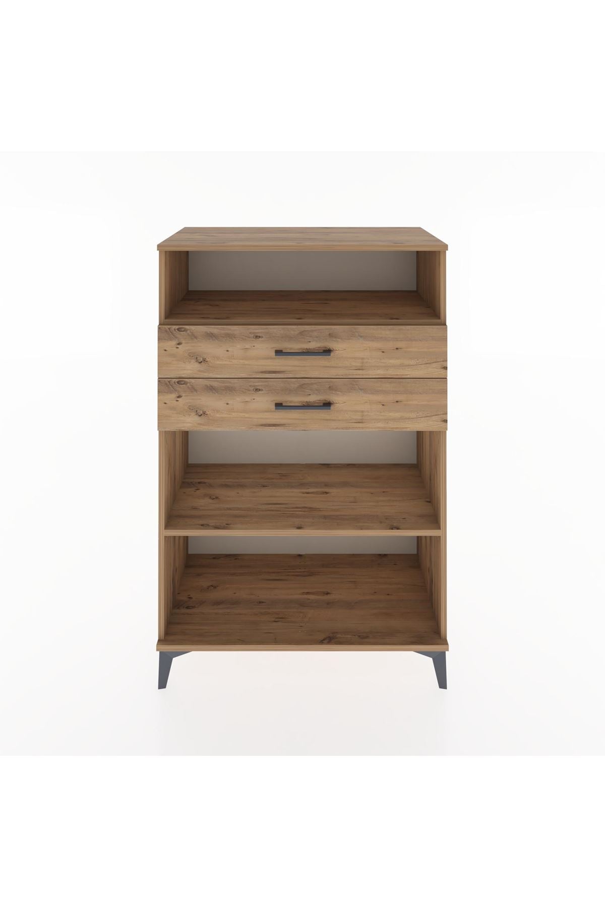 Hyperion Dolap 2 Raflı 2 Çekmeceli 88x44x134 Çam-Çam