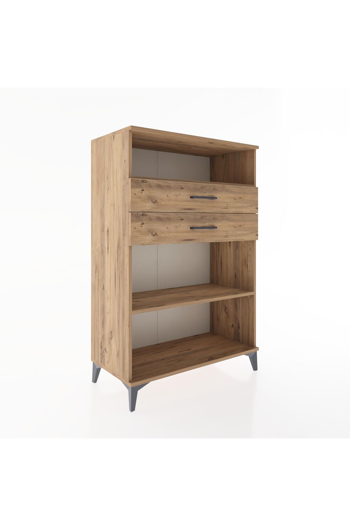 Hyperion Dolap 2 Raflı 2 Çekmeceli 88x44x134 Çam-Çam