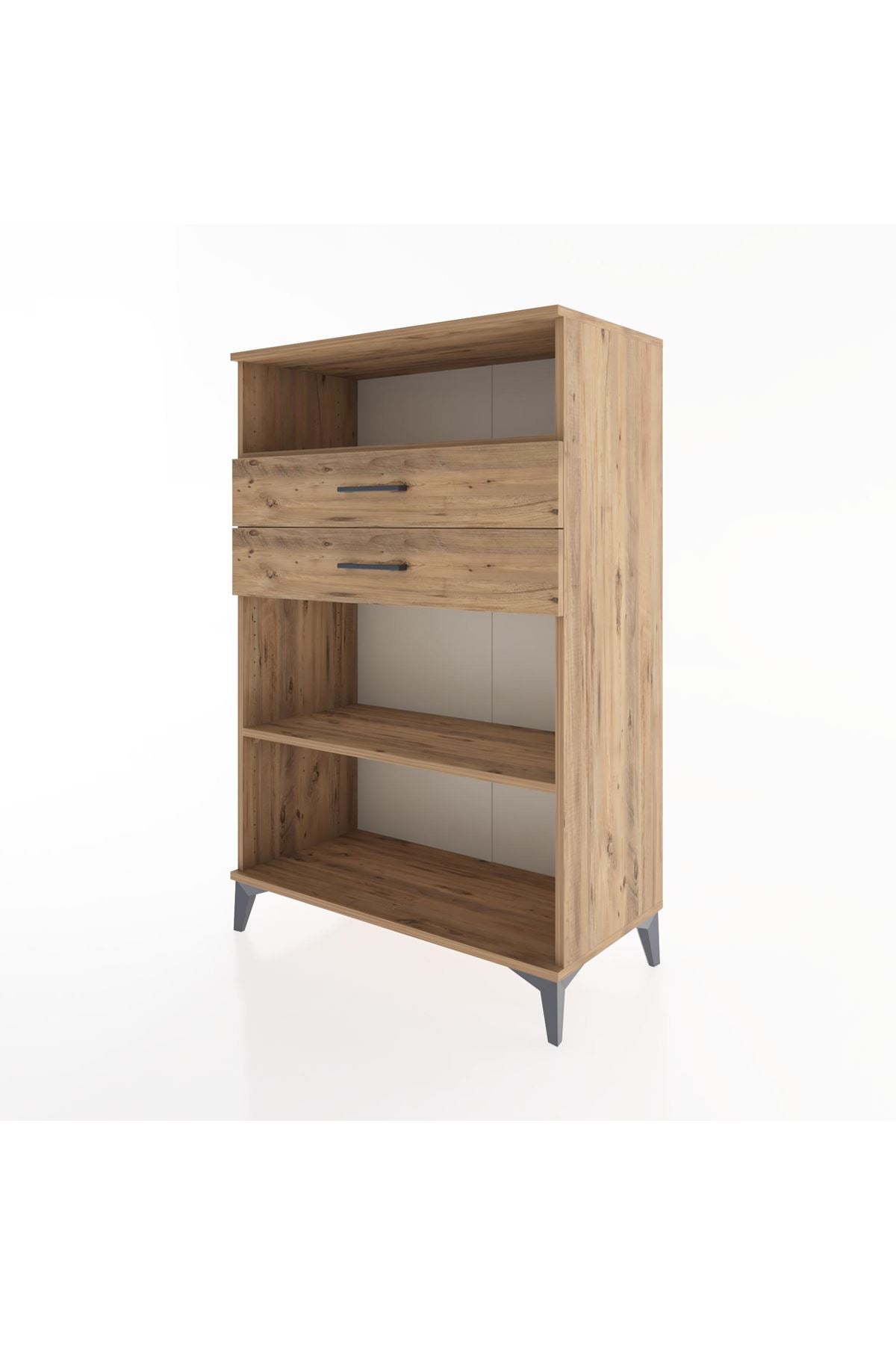 Hyperion Dolap 2 Raflı 2 Çekmeceli 88x44x134 Çam-Çam