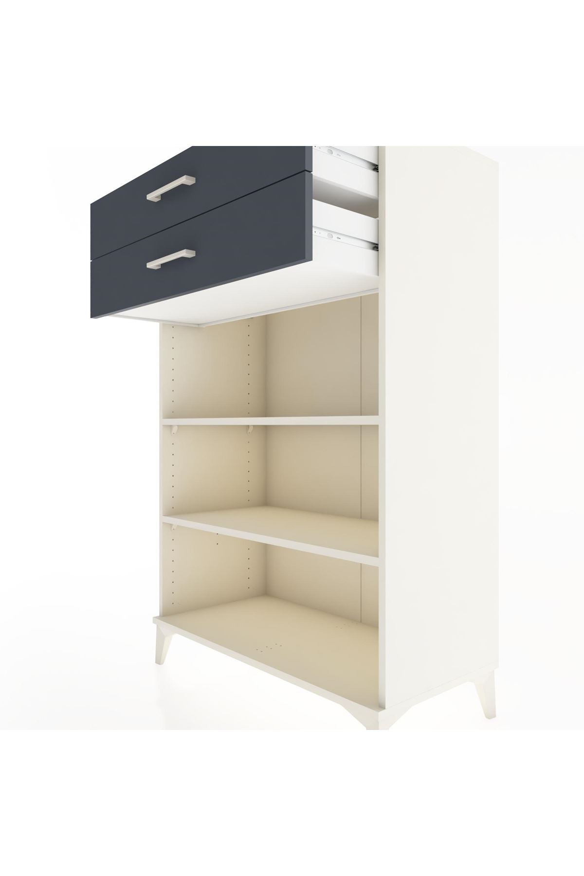 Hyperion Dolap 2 Raflı 2 Çekmeceli 88x44x134 Aytaşı-Antrasit