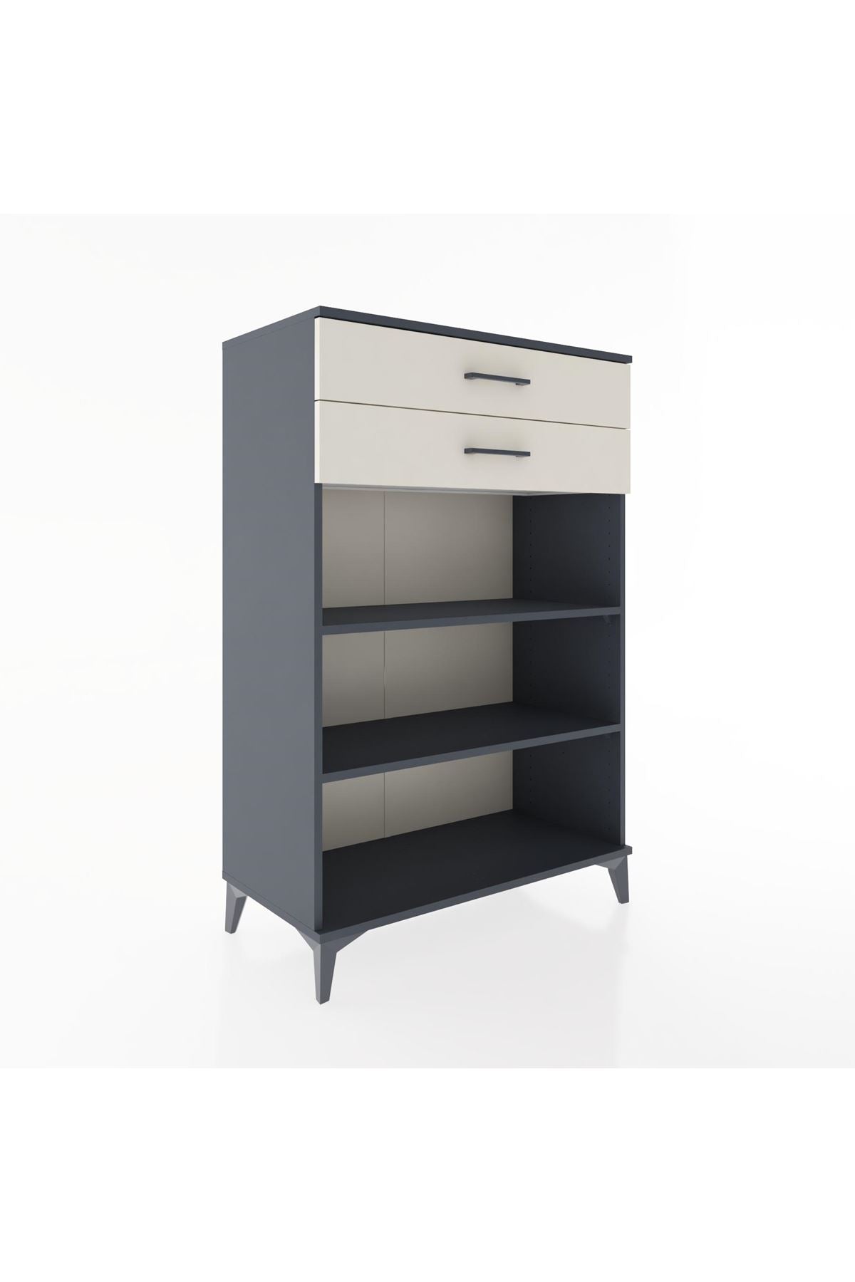 Hyperion Dolap 2 Raflı 2 Çekmeceli 88x44x134 Antrasit-Aytaşı