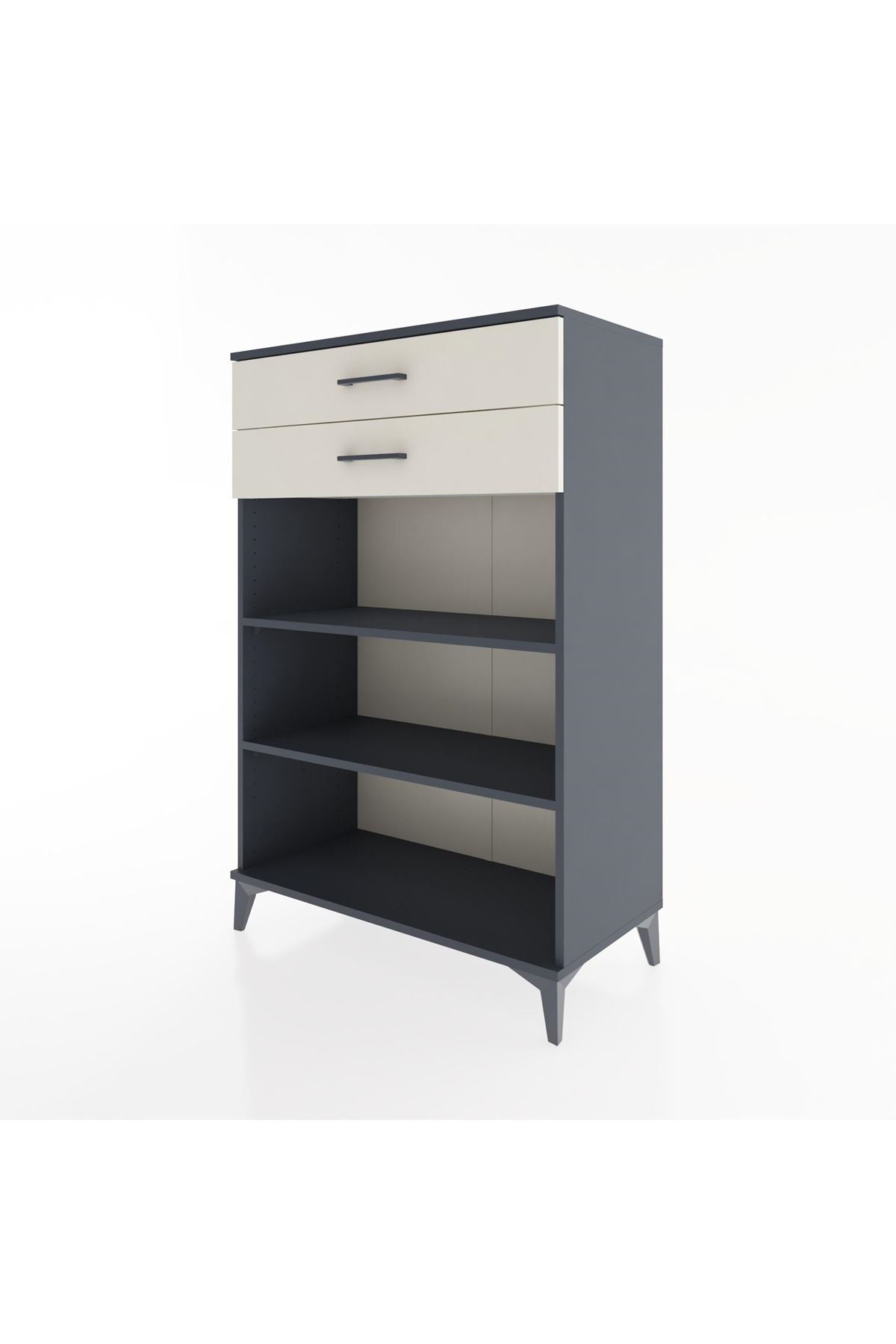 Hyperion Dolap 2 Raflı 2 Çekmeceli 88x44x134 Antrasit-Aytaşı