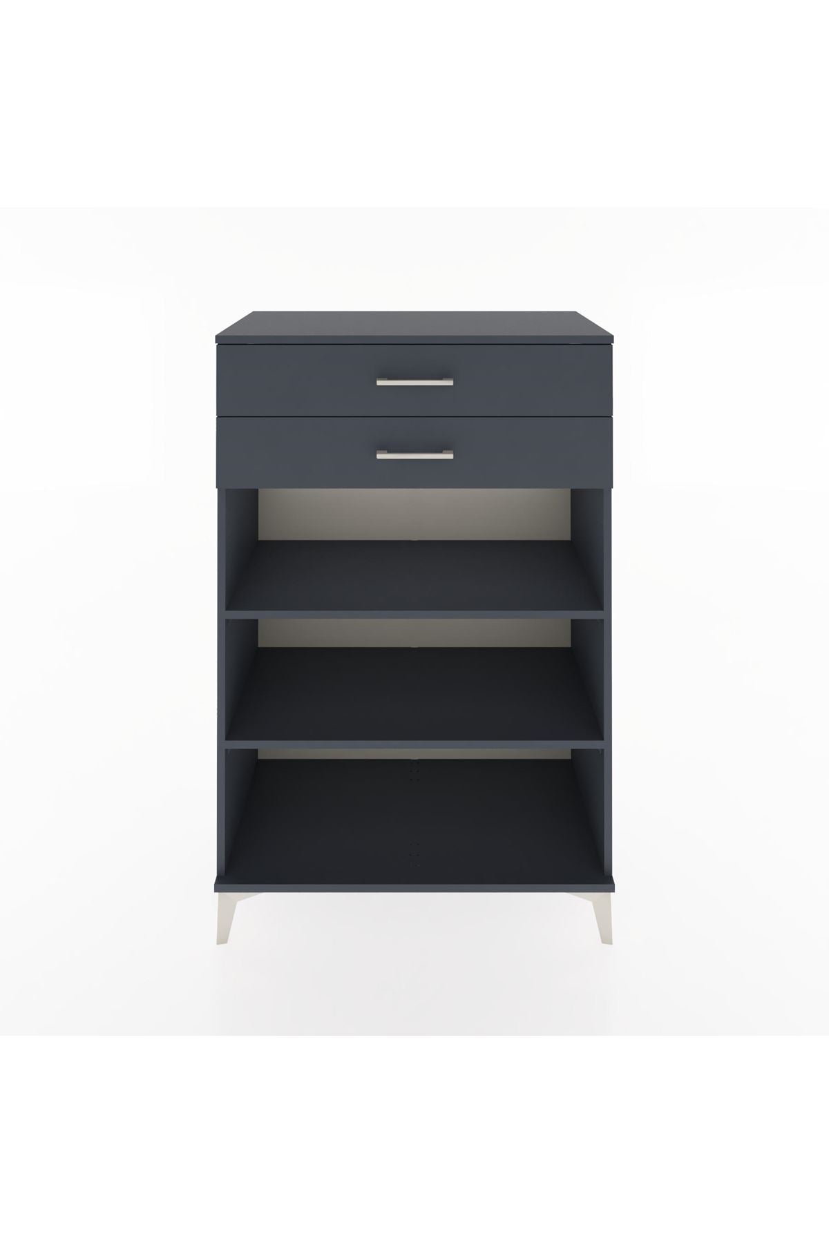 Hyperion Dolap 2 Raflı 2 Çekmeceli 88x44x134 Antrasit-Antrasit