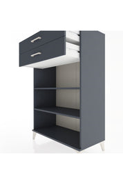 Hyperion Dolap 2 Raflı 2 Çekmeceli 88x44x134 Antrasit-Antrasit
