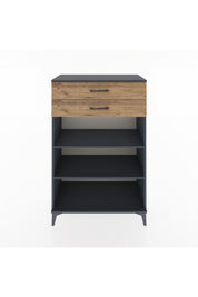 Hyperion Dolap 2 Raflı 2 Çekmeceli 88x44x134 Antrasit-Çam