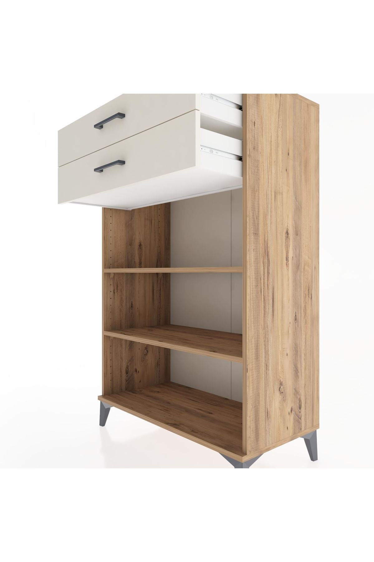 Hyperion Dolap 2 Raflı 2 Çekmeceli 88x44x134 Çam-Aytaşı