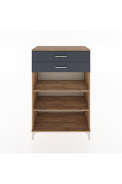 Hyperion Dolap 2 Raflı 2 Çekmeceli 88x44x134 Çam-Antrasit