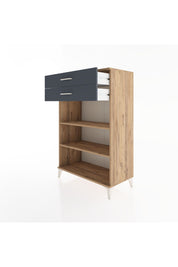 Hyperion Dolap 2 Raflı 2 Çekmeceli 88x44x134 Çam-Antrasit