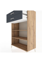 Hyperion Dolap 2 Raflı 2 Çekmeceli 88x44x134 Çam-Antrasit
