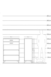 Hyperion Dolap 2 Raflı 2 Çekmeceli 88x44x134 Çam-Antrasit